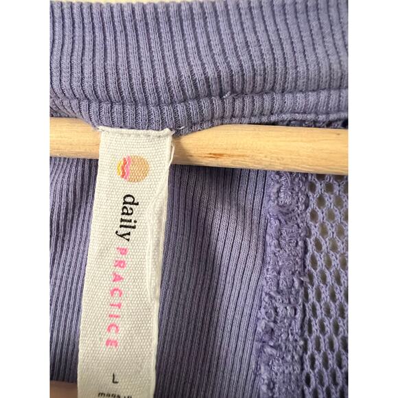 Anthropologie Daily Practice Trek Utility Mini Dress Purple Large 100% Cotton - Picture 6 of 9